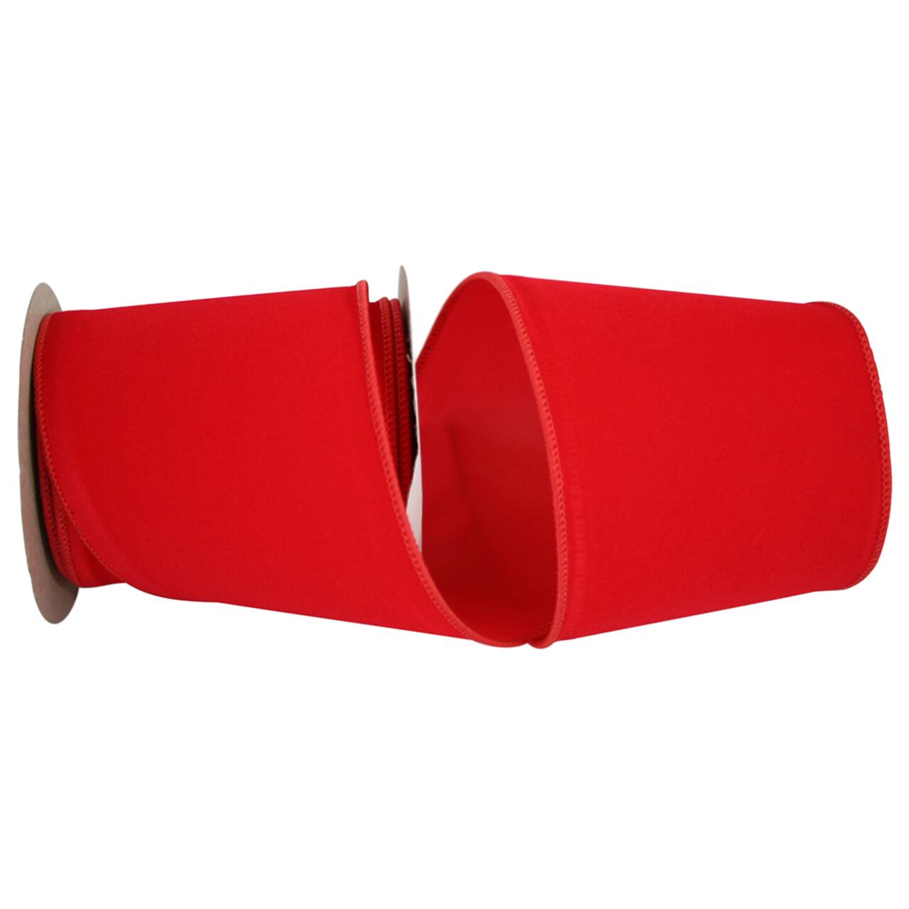 The Ribbon Roll 4 Velvet Wired Ribbon in Hot Red | 4 x 10yd | Michaels